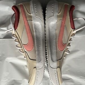 Nike. Womens Beige and Coral Tennis Lite Court Shoes